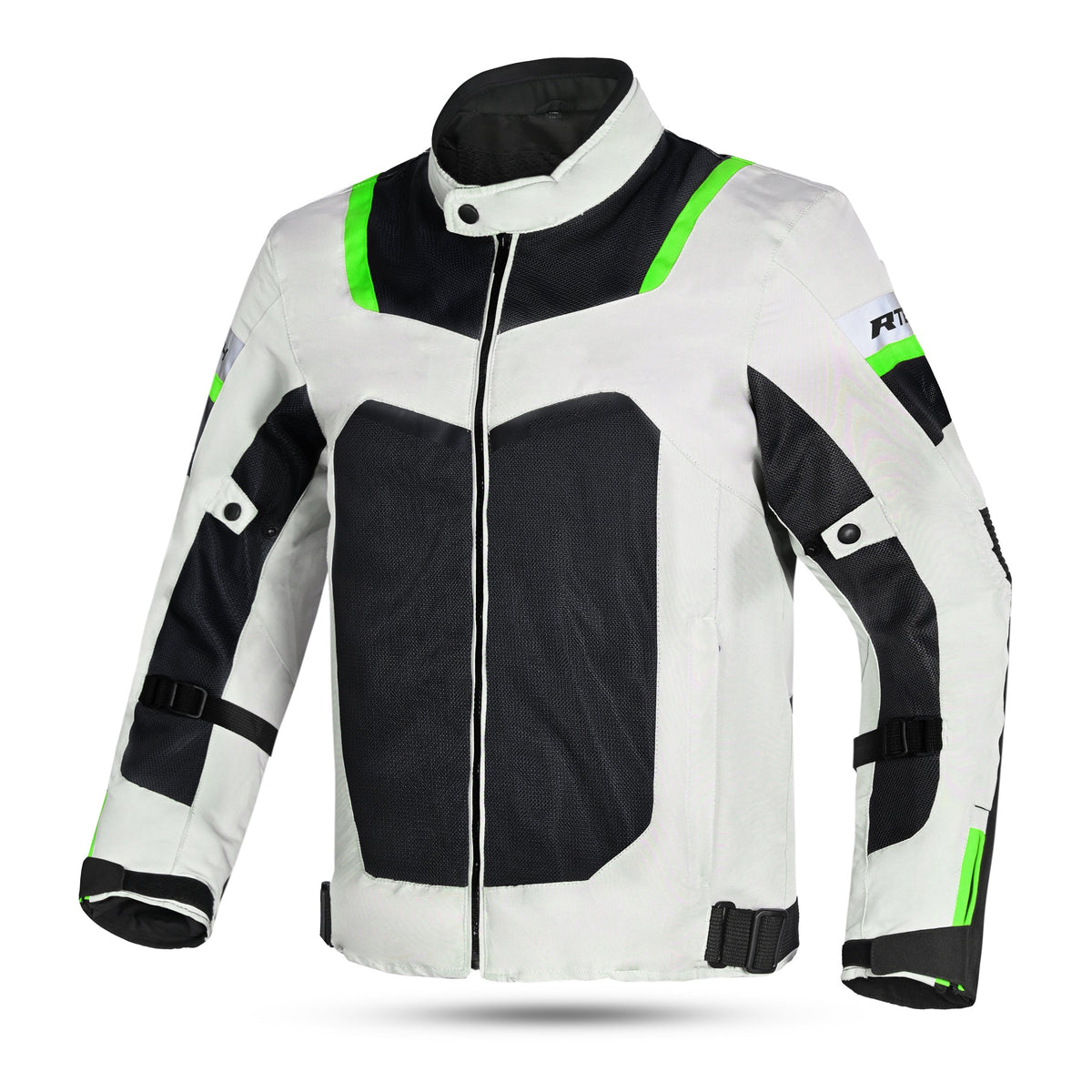 R-TECH SPIRAL MESH CHAQUETA DE MOTO VERANO HOMBRE GRIS FRIO NEGRO VERDE FLUO