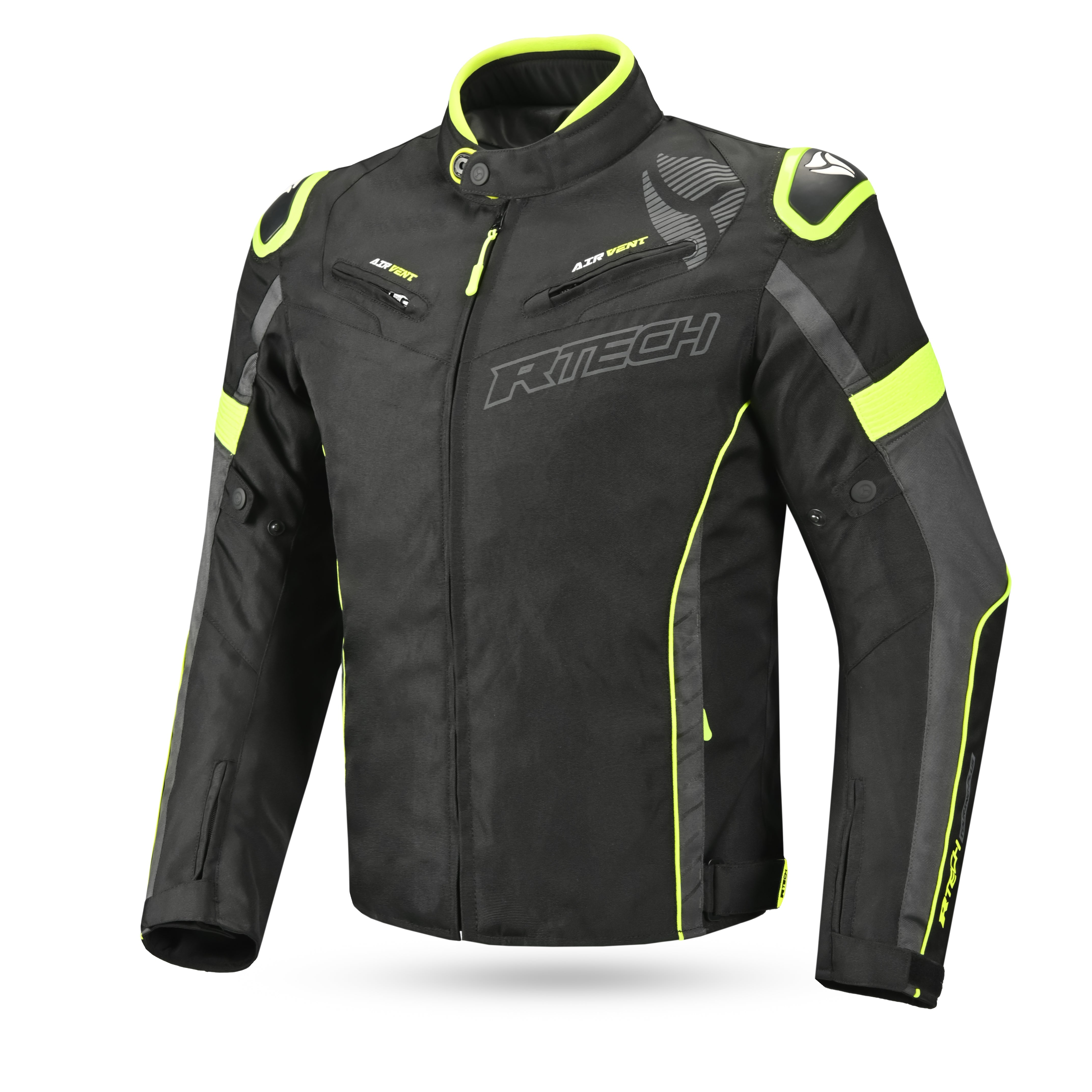 R-TECH Chaqueta Textil Knight Rider (Short) Negro/Antracita/Amarillo - SECURTEX MOTOR S.L (t/a MaximoMoto)