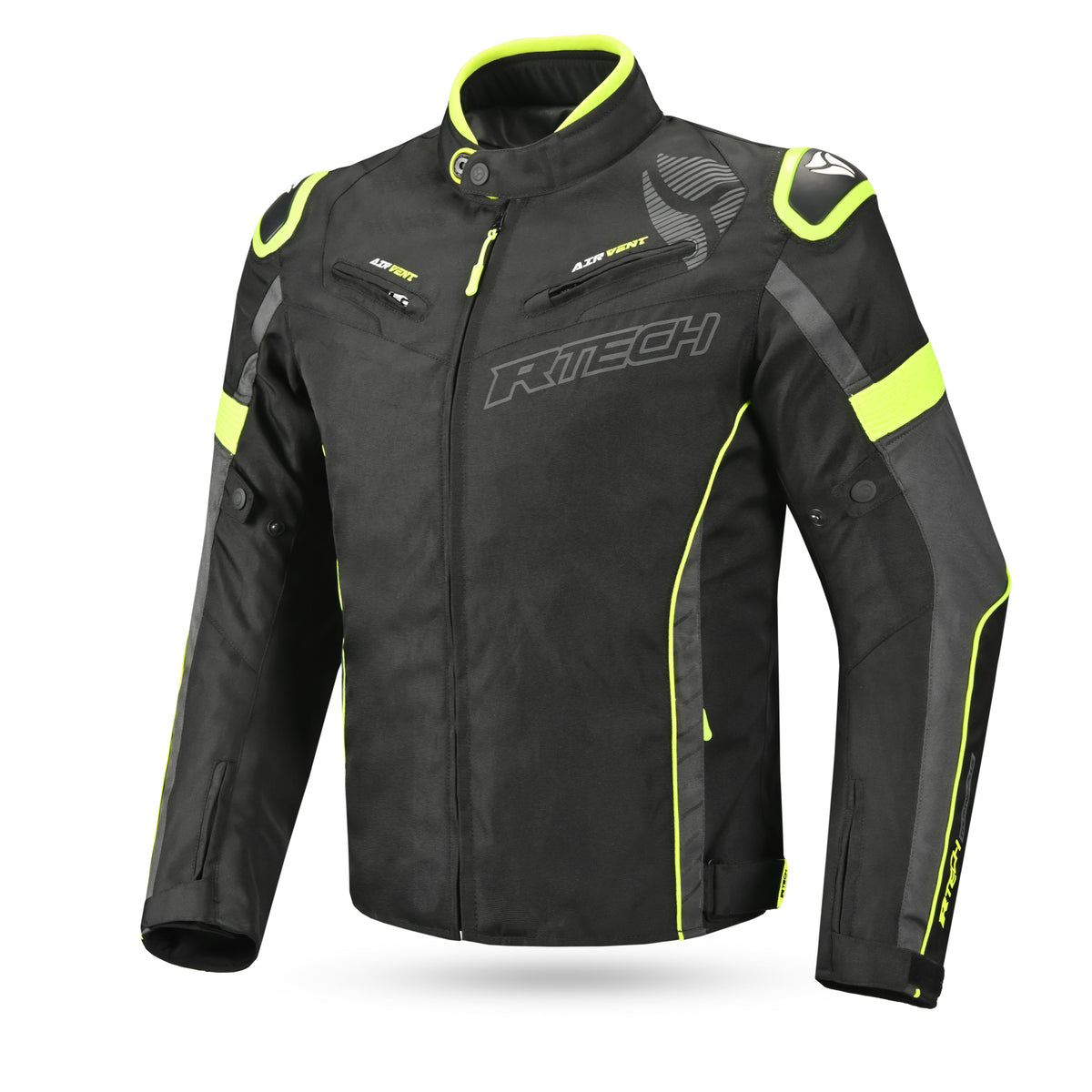 R-TECH Chaqueta Textil Knight Rider (Short) Negro/Antracita/Amarillo - SECURTEX MOTOR S.L (t/a MaximoMoto)
