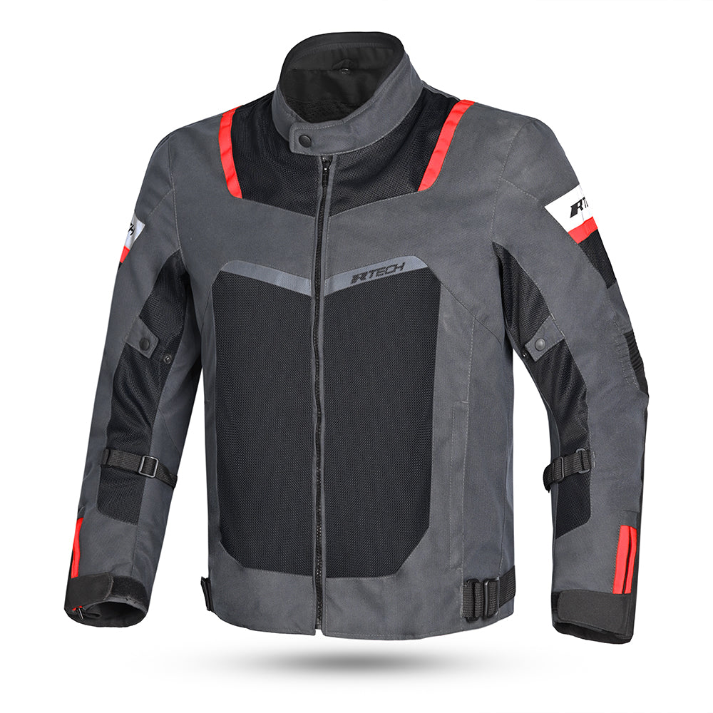 R-TECH - Chaqueta Textil Spiral Mesh Antracita/Negro/Rojo - SECURTEX MOTOR S.L (t/a MaximoMoto)