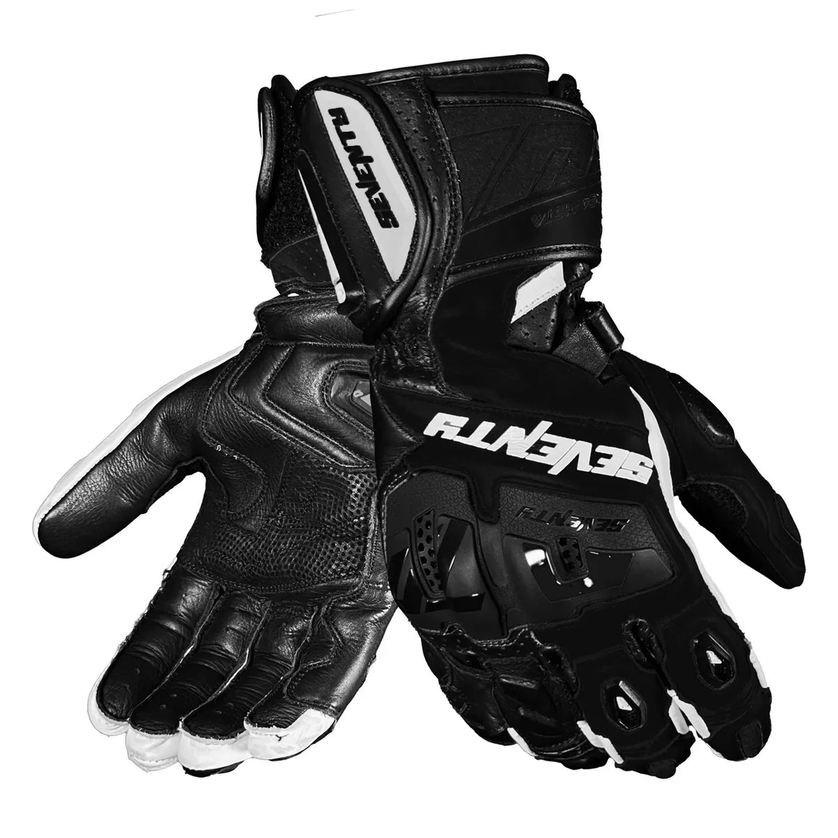 SEVENTY SD-R24 PISTA Guantes de motociclismo para hombre negro y blanco
