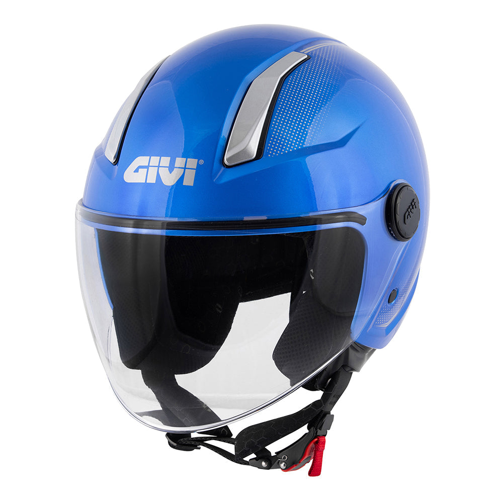 GIVI 11.7 SOLID Casco Demi Jet Para Moto Azul Claro