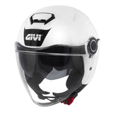 GIVI 12.5 Solid Casco Jet Abierto Para Moto Blanco