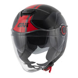 GIVI 12.5 TOUCH Casco Jet Para Scooter Negro Rojo