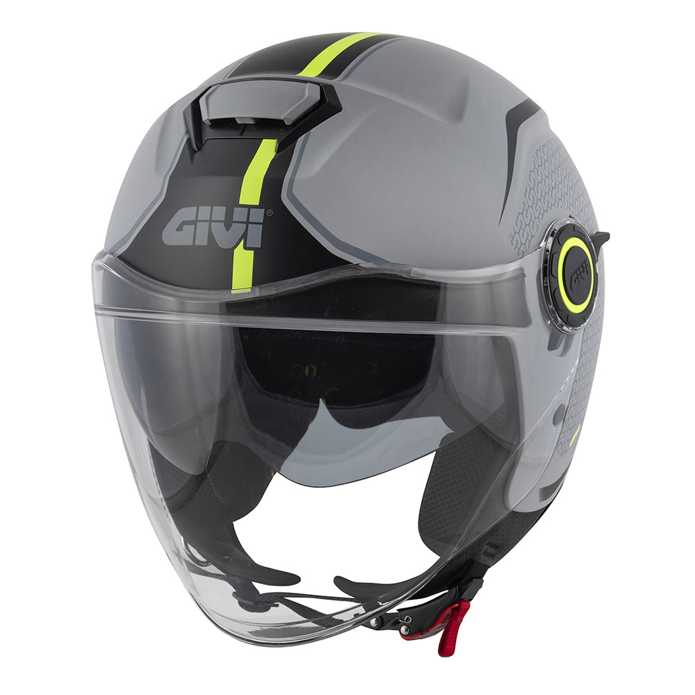 GIVI 12.5 TOUCH Casco Jet Moto Jet Gris Mate Amarillo