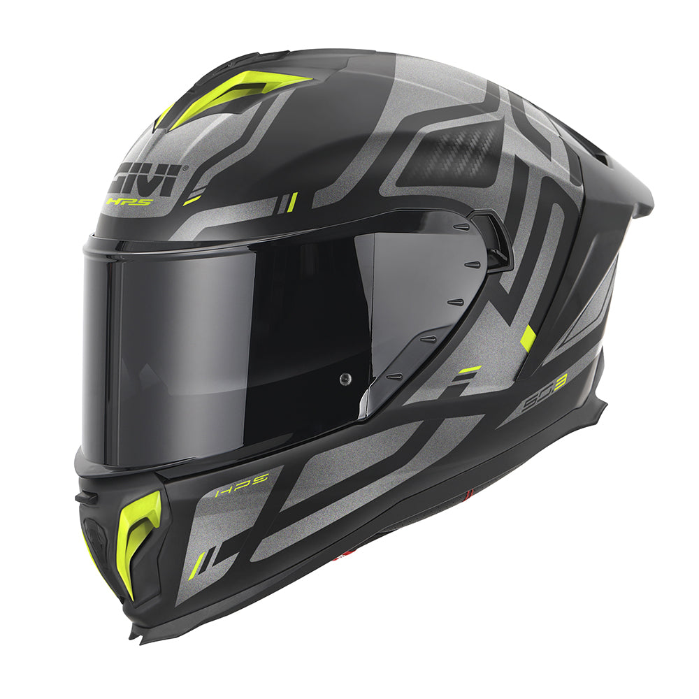 GIVI 50.3 QUASAR Casco Integral Para Moto Negro Titanio Amarillo