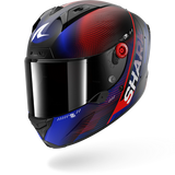 SHARK  AERON SPEED-TECH Mat Carbon Azul Rojo Casco De Moto