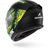 SHARK  D-SKWAL 3 SPEED-VIB Mat NEGRO Green Azul Casco De Moto