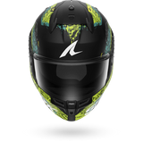 SHARK  D-SKWAL 3 SPEED-VIB Mat NEGRO Green Azul Casco De Moto