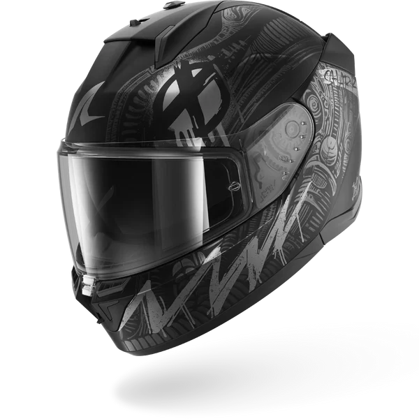 SHARK  D-SKWAL 3 SHIEVER Mat NEGRO Anthra Plata Casco De Moto