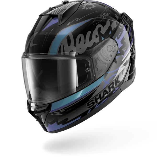 SHARK  D-SKWAL 3 STREETRUSH NEGRO Green Chrome Casco De Moto