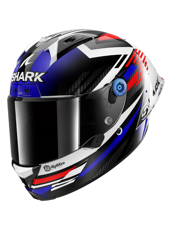SHARK AERON-GP FIM RACING #1 CASCO INTEGRAL FIRSTLAP Azul Carbono Rojo