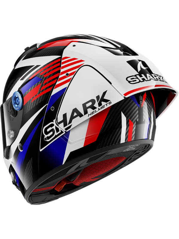 SHARK AERON-GP FIM RACING #1 CASCO INTEGRAL FIRSTLAP Azul Carbono Rojo