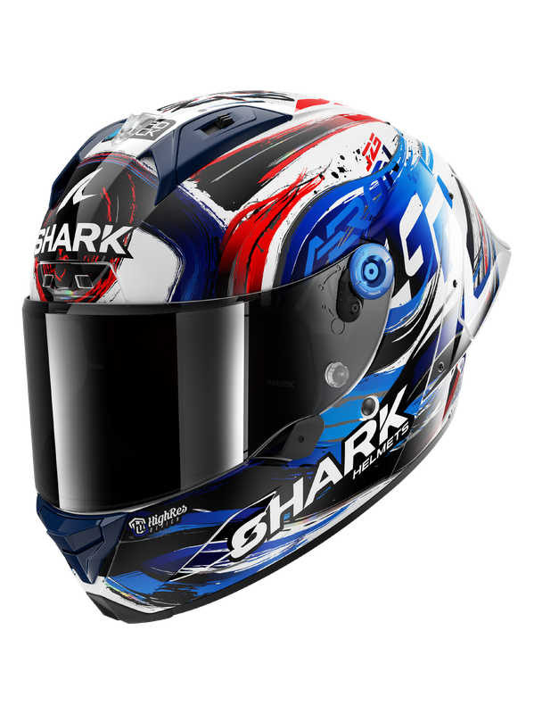 SHARK CASCO AERON-GP FIM RACING #1 RÉPLICA FIRMA ZARCO Blanco Negro Azul