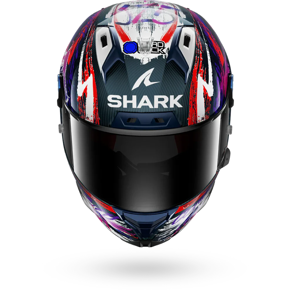 SHARK AERON-GP Fim Carbon Casco Integral De Moto Violeta Blanco
