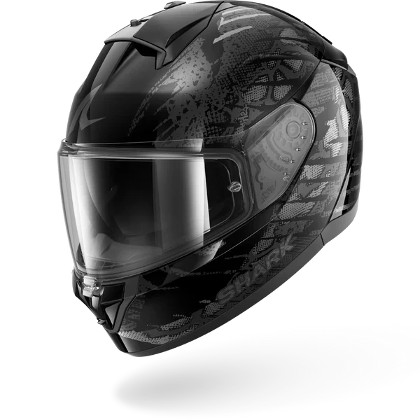 SHARK  RIDILL 2 REPTAIA Casco De Moto NEGRO Anthra Plata