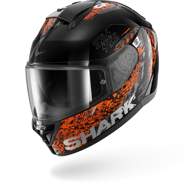 SHARK  RIDILL 2 SPEED-VIB NEGRO Anthra  Naranja Casco De Moto
