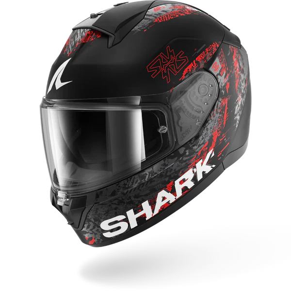 SHARK  RIDILL 2 SPEED-VIB Mat NEGRO Anthra  Rojo Casco De Moto
