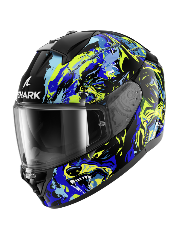SHARK INTEGRAL CASCO RIDILL 2 RAGING BEAST Negro Azul Verde