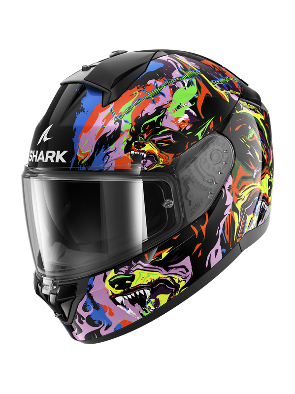 SHARK CASCO INTEGRAL RIDILL 2 RAGING BEAST Negro Violeta Amarillo 