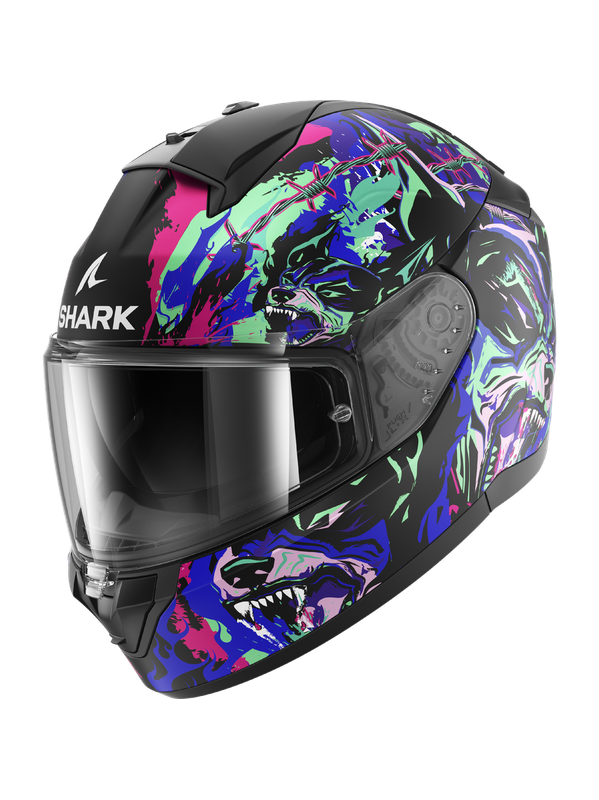 SHARK RIDILL 2 RAGING BEAST INTEGRAL CASCO Negro mate Violeta Verde