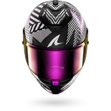 SHARK SPARTAN GT PRO CARBON STHYR Mat Carbon Violeta Chrom Casco De Moto