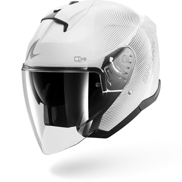 SHARK  SKWAL JET SP LYNE Blanco Plata  Plata Casco De Moto