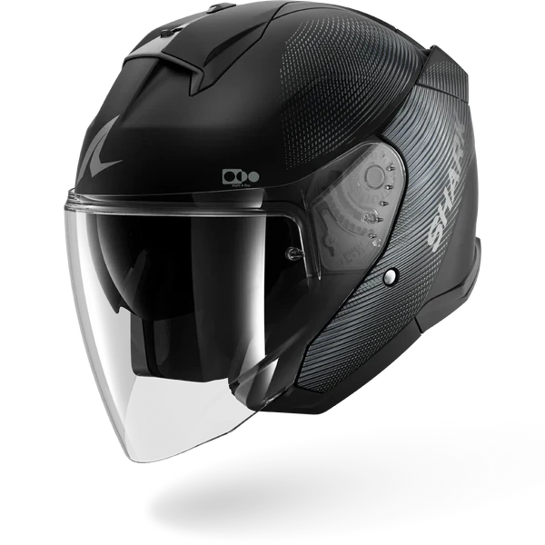 SHARK  SKWAL JET SP LYNE Mat NEGRO Anthra Anthra Casco De Moto