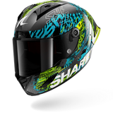 SHARK  AERON-GP FIM RACING #2 SPEED-VIB Carbon Azul Green Casco De Moto