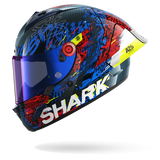SHARK  AERON-GP FIM RACING #2 SPEED-VIB Carbon Azul Rojo Casco De Moto