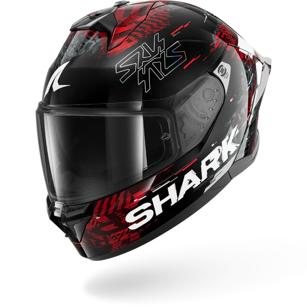 SHARK  SKWAL CUP SPEED-VIB NEGRO  Rojo  Plata Casco De Moto