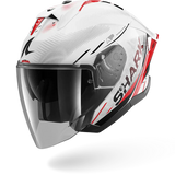 SHARK  SKWAL JET CUP SPEED-TECH Blanco Rojo NEGRO Casco De Moto
