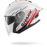 SHARK  SKWAL JET CUP SPEED-TECH Blanco Rojo NEGRO Casco De Moto