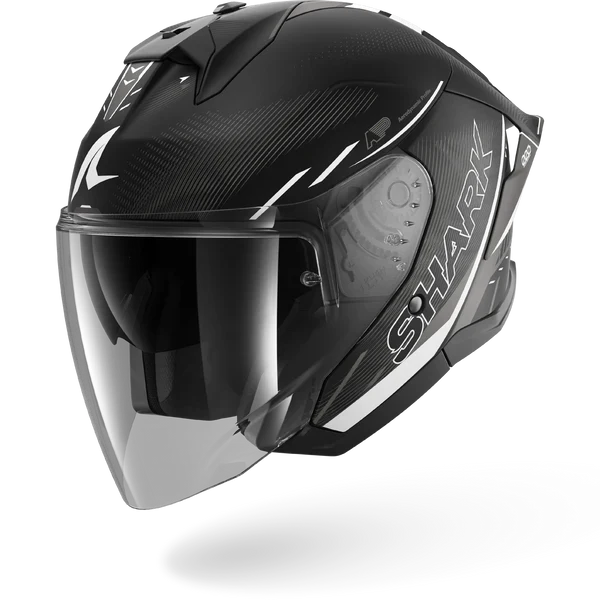 SHARK  SKWAL JET CUP SPEED-TECH Mat NEGRO Blanco Anthra Casco De Moto