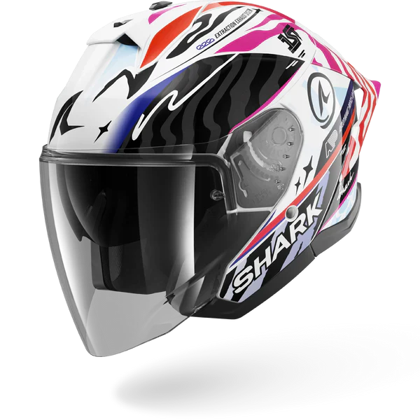 SHARK  SKWAL JET CUP SPEED-FANCY NEGRO Blanco Naranja Casco De Moto