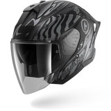 SHARK  SKWAL JET CUP SPEED-FANCY Mat NEGRO Anthra  Plata Casco De Moto