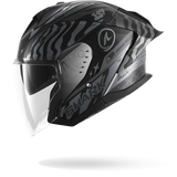 SHARK  SKWAL JET CUP SPEED-FANCY Mat NEGRO Anthra  Plata Casco De Moto