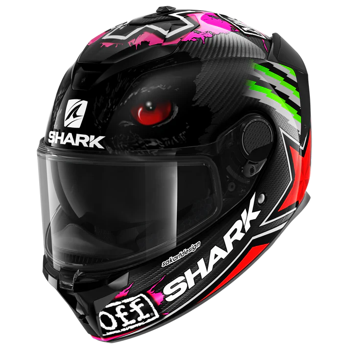 SHARK SPARTAN GT CARBON REDDING CASCO DE MOTO CARBONO ROJO VERDE