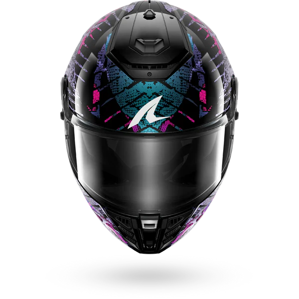 SHARK  SPARTAN RS REPTAIA NEGRO Azul Glitter Casco De Moto