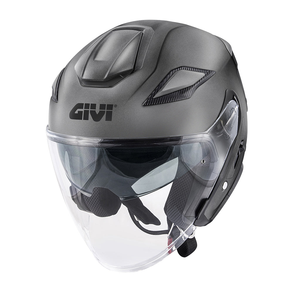 GIVI X29 Fiber Casco Jet Para Moto Urban Street Scooter Titanio