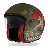 PREMIER VINTAGE PIN UP 8 BM CASCO JET DE MOTOCICLETA(Maximo Moto S.L) Front Side