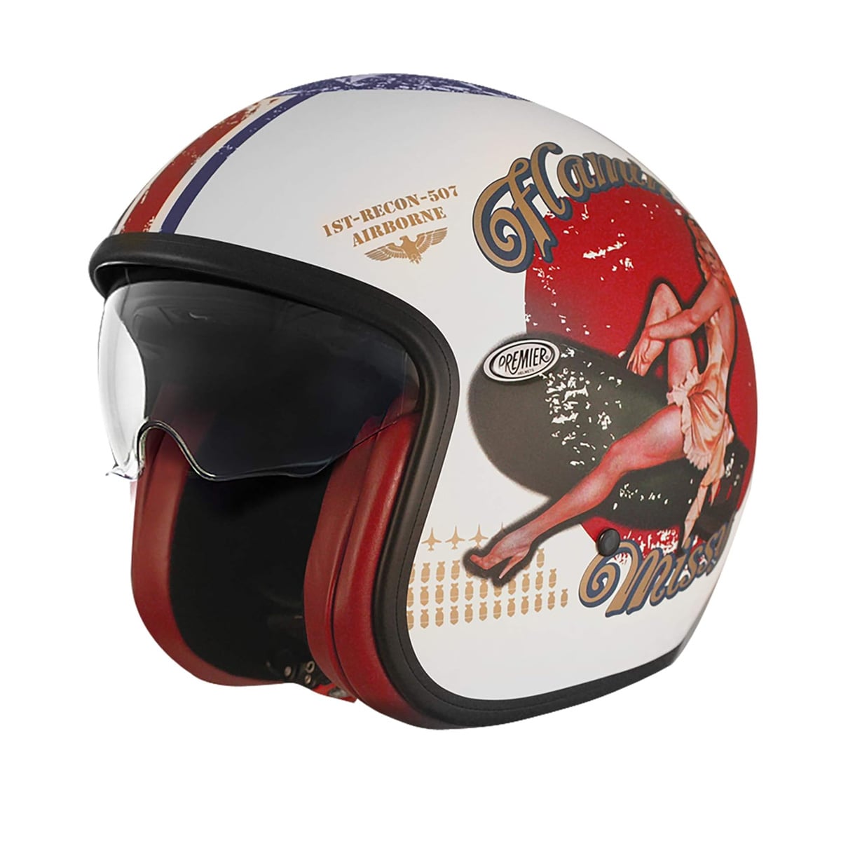 PREMIER VINTAGE PIN UP 8 BM CASCO JET DE MOTOCICLETA (Maximo Moto S.L)