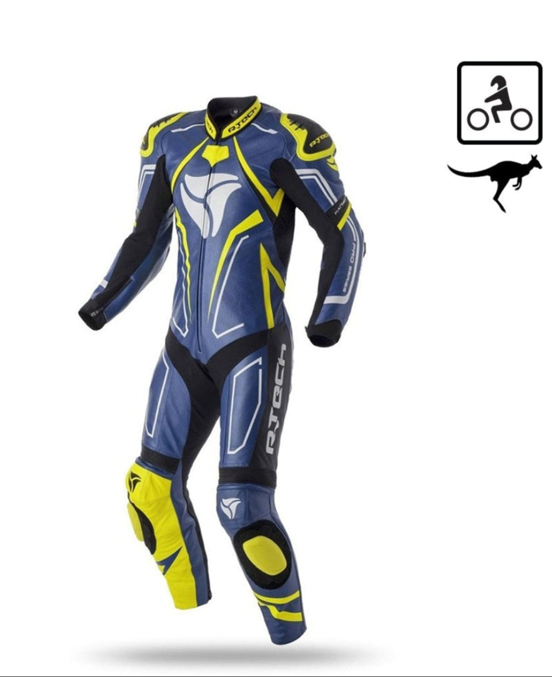 R-TECH RISING STAR 1 PC MONO DE MOTO HOMBRE AZUL AMARILLO FLOUR