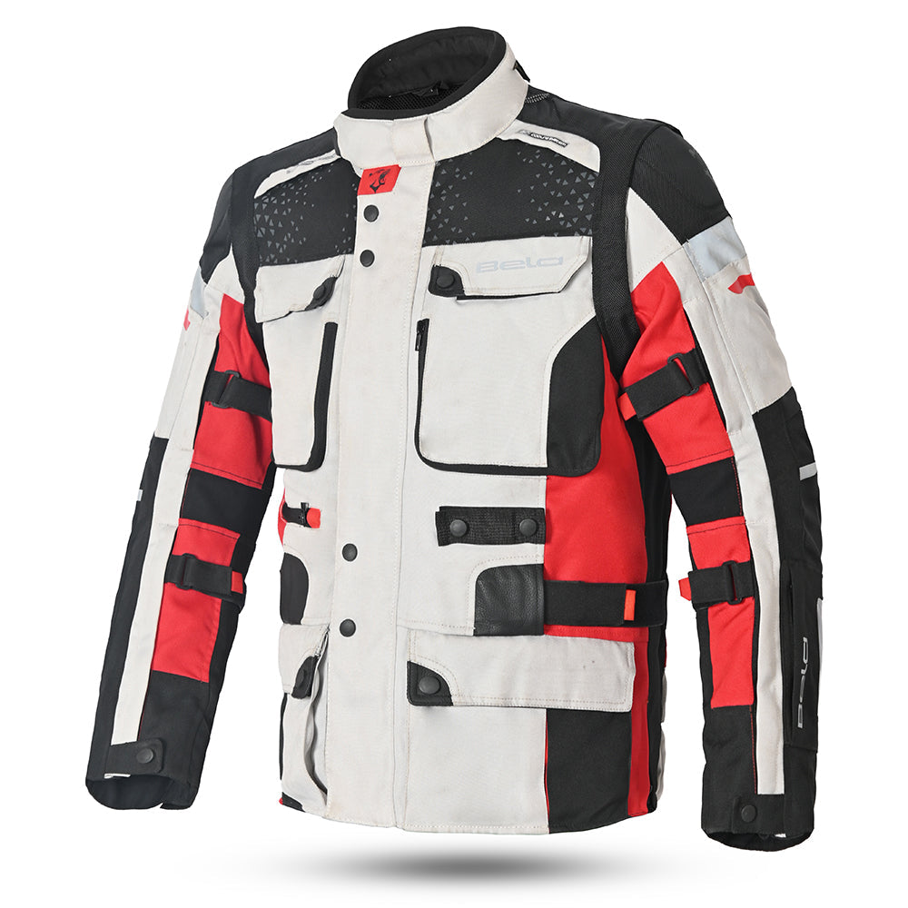 BELA - Chaqueta Textil Crossroad Extreme WP Hielo/Gris/Rojo - SECURTEX MOTOR S.L (t/a MaximoMoto)