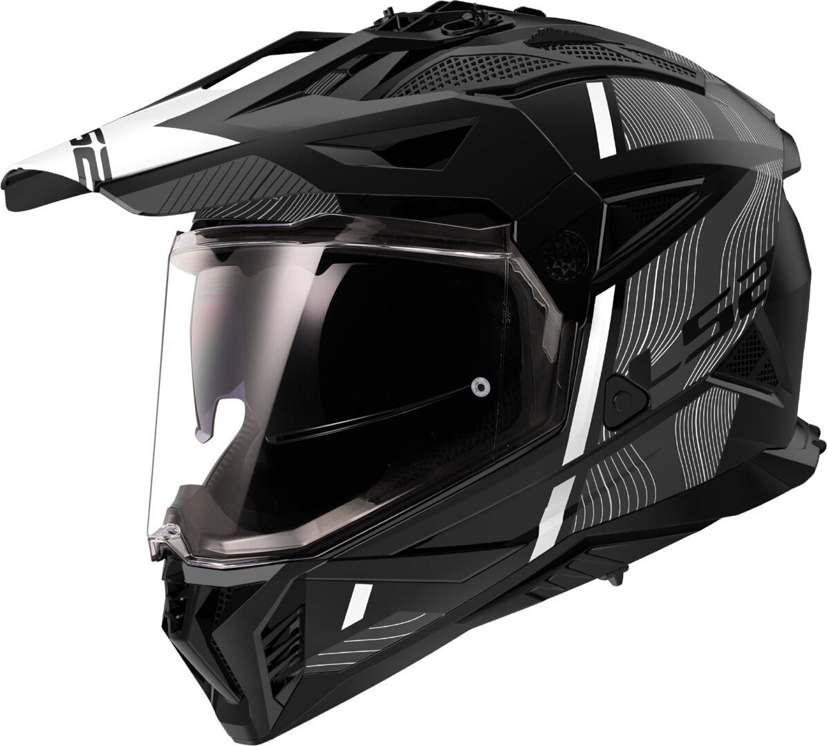 LS2 MX702 PIONEER II HILL MATT BLACK WHITE -06
