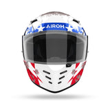 AIROH CONNOR NATION Moto Integral Casco Blanco Rojo Azul