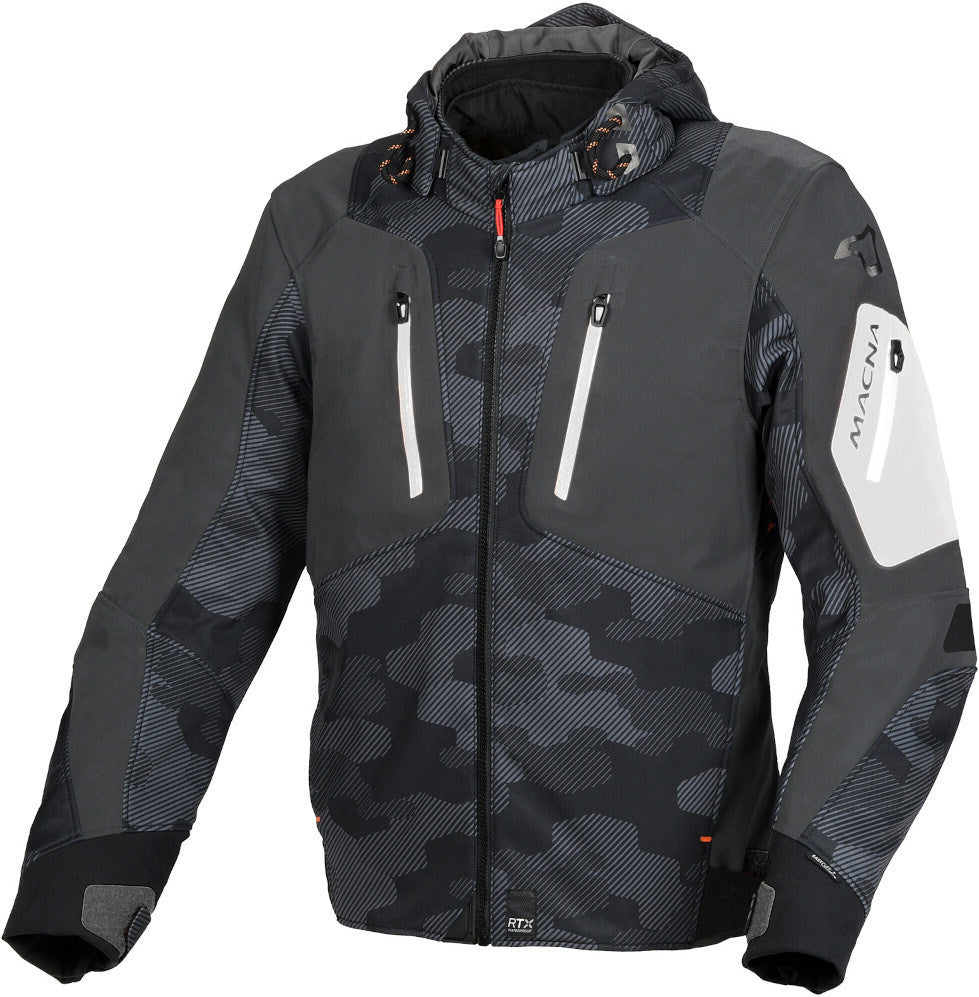 Macna Angle Hombre Chaqueta Textil Moto Negro Gris Camuflaje Blanco