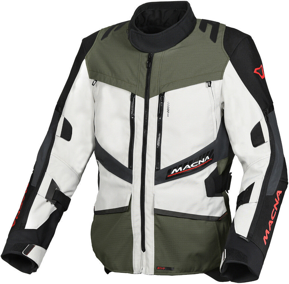 Macna Domane hombre Chaqueta ligera moto gris claro verde negro