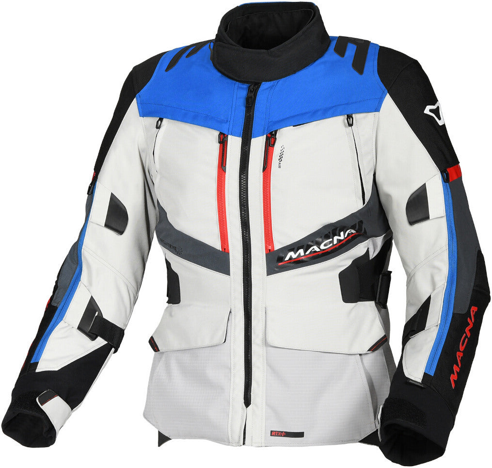 Macna Domane mujer Chaqueta textil moto Gris Claro Azul Negro