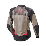 MACNA ORCANO Mujer Moto Textil Chaqueta Marrón Negro Rojo - CHAQUETA